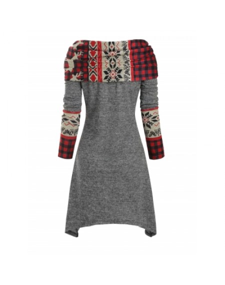 Christmas Elk Plaid Dress