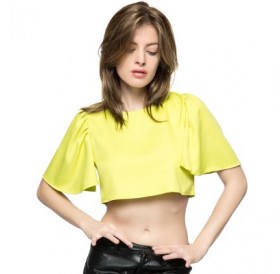 Ruffled Solid Color Crop Top