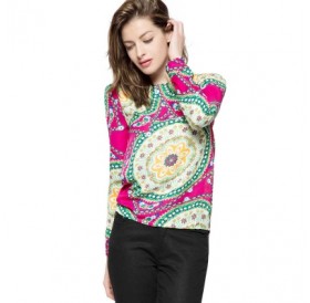 Floral Print Long Sleeve Chiffon Shirt