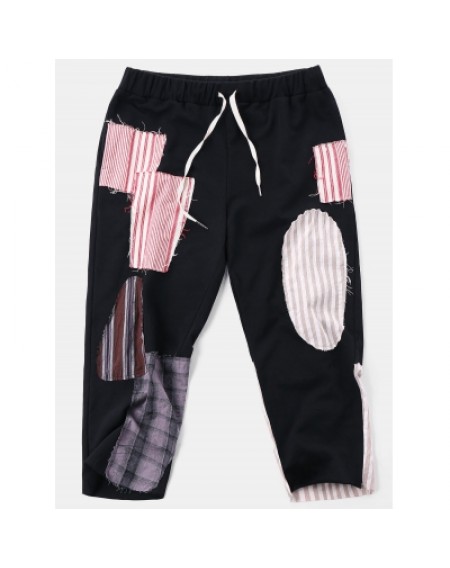 Patchwork Striped Pants