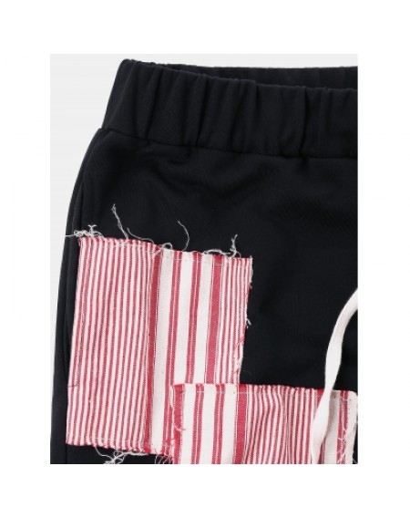 Patchwork Striped Pants