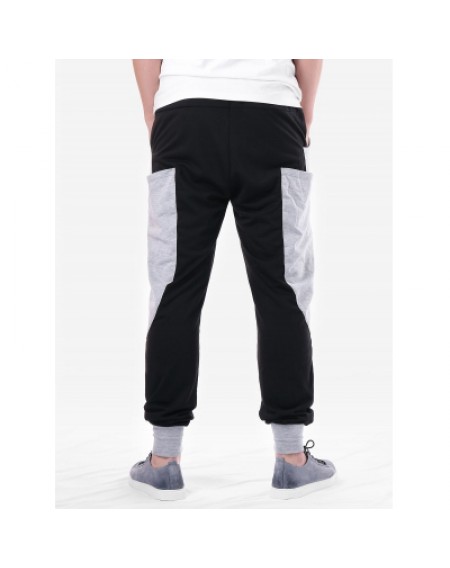 Pocket Design Narrow Feet Panel Pants