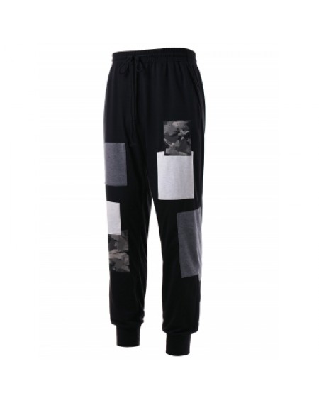 Paint Print Panel Casual Pants