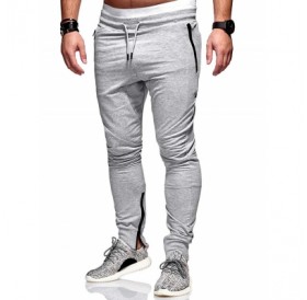 Side Zip Pockets Casual Jogger Pants