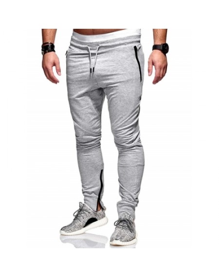 Side Zip Pockets Casual Jogger Pants