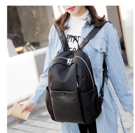 2019 new nylon Oxford cloth backpack neutral outdoor leisure Korean waterproof large-capacity travel backpack 878 small black (can hold 11-inch computer)