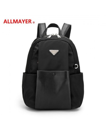 2019 new nylon Oxford cloth backpack neutral outdoor leisure Korean waterproof large-capacity travel backpack 878 small black (can hold 11-inch computer)