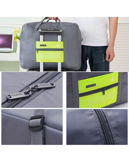 Travel Portable Folding Storage Bag Large Capacity Waterproof Bag A35 Gray Green