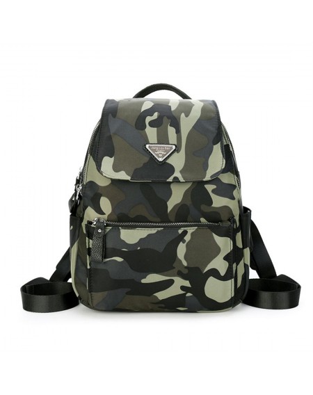 Waterproof Oxford cloth camouflage backpack wear-resistant breathable and load-reducing nylon printed travel backpack medium size: large print camouflage (can hold A4 paper)