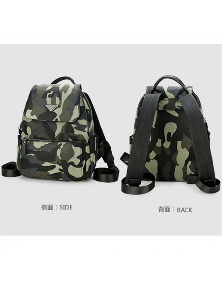 Waterproof Oxford cloth camouflage backpack wear-resistant breathable and load-reducing nylon printed travel backpack medium size: large print camouflage (can hold A4 paper)