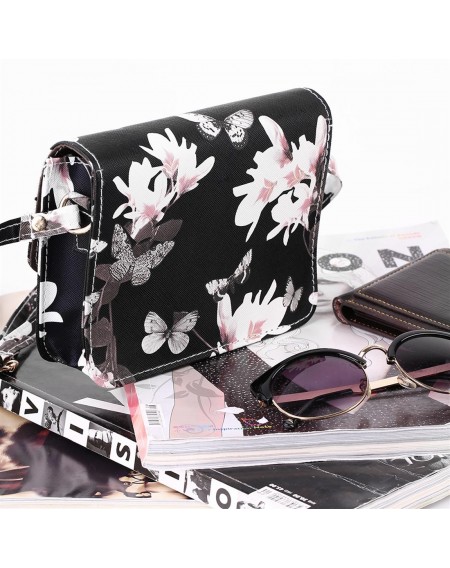 Women Floral Pattern leather Handbag Small Messenger Bag Clutch Shoulder Bags