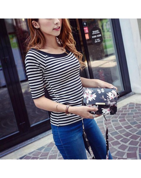 Women Floral Pattern leather Handbag Small Messenger Bag Clutch Shoulder Bags