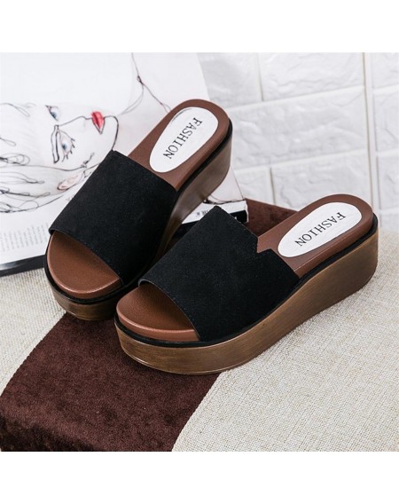 High Sandals Slippers Thick Muffin Sole Slippers Summer Fashion Female Shoes