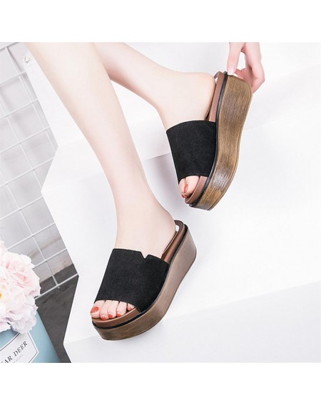 High Sandals Slippers Thick Muffin Sole Slippers Summer Fashion Female Shoes