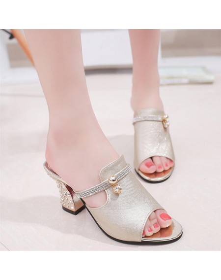 Summer Slippers Piscine Mouth High Heel With Waterproof Platform Slippers