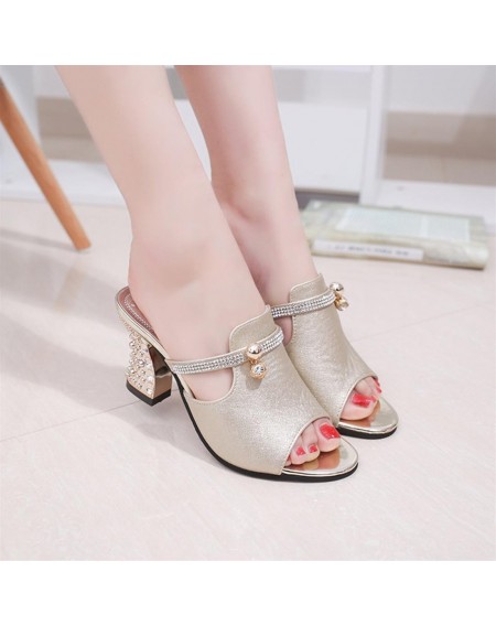 Summer Slippers Piscine Mouth High Heel With Waterproof Platform Slippers