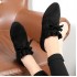 Comfortable Women Pointed Toe Flat Shoes Casual Bowknot Decoration Suede Shoes