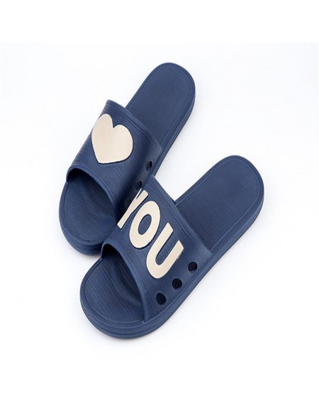 Men Women Summer Slippers Non-slip Indoor Outdoor Couple Slippers Love Heart