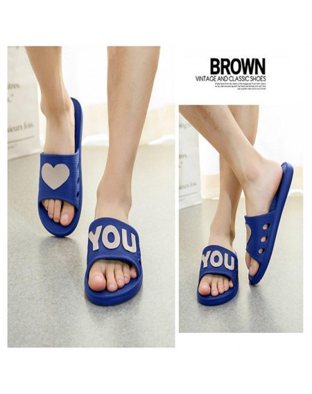 Men Women Summer Slippers Non-slip Indoor Outdoor Couple Slippers Love Heart