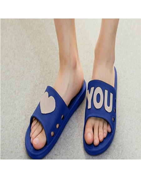 Men Women Summer Slippers Non-slip Indoor Outdoor Couple Slippers Love Heart