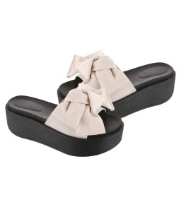 Fashion Large Bowknot Sandals Slippers Women Platform Shoes Summer Beach Shoes