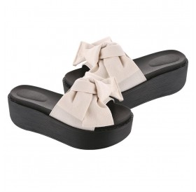 Fashion Large Bowknot Sandals Slippers Women Platform Shoes Summer Beach Shoes