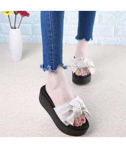 Fashion Large Bowknot Sandals Slippers Women Platform Shoes Summer Beach Shoes