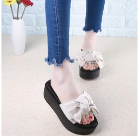 Fashion Large Bowknot Sandals Slippers Women Platform Shoes Summer Beach Shoes