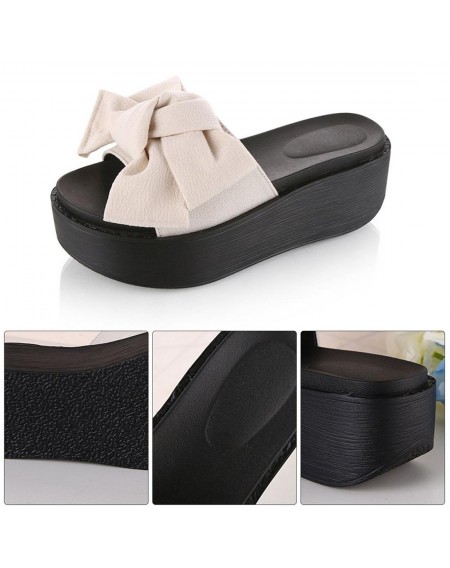 Fashion Large Bowknot Sandals Slippers Women Platform Shoes Summer Beach Shoes