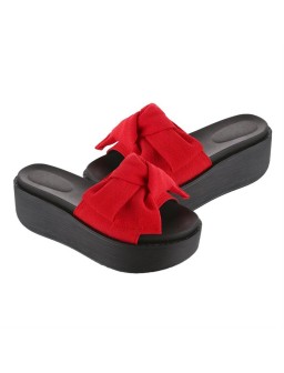 Fashion Large Bowknot Sandals Slippers Women Platform Shoes Summer Beach Shoes