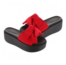 Fashion Large Bowknot Sandals Slippers Women Platform Shoes Summer Beach Shoes