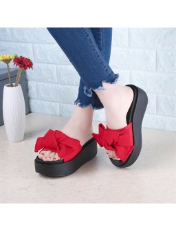 Fashion Large Bowknot Sandals Slippers Women Platform Shoes Summer Beach Shoes