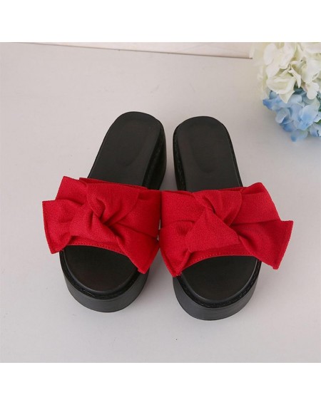 Fashion Large Bowknot Sandals Slippers Women Platform Shoes Summer Beach Shoes