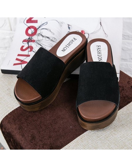 High Sandals Slippers Thick Muffin Sole Slippers Summer Fashion Female Shoes