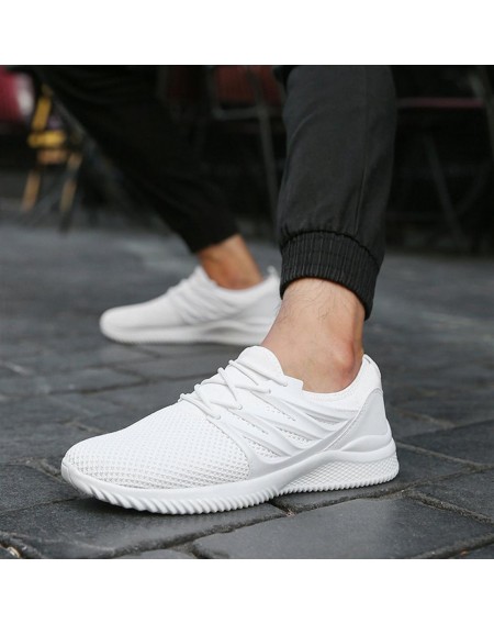 Fly Line Mesh Upper Breathable Sneakers Anti-skid Casual Sports Shoes For Men