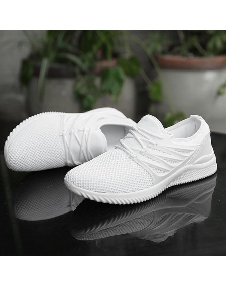 Fly Line Mesh Upper Breathable Sneakers Anti-skid Casual Sports Shoes For Men