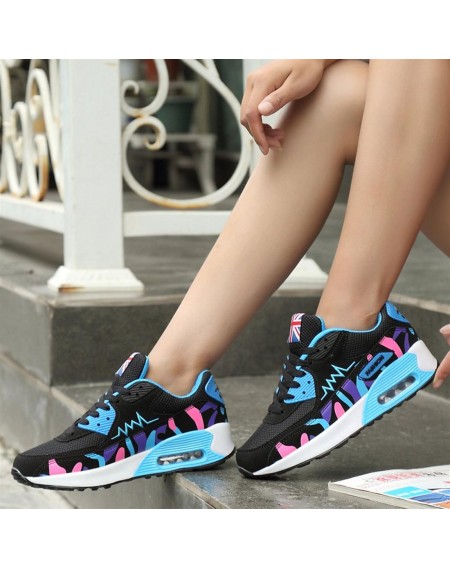 Fashion Women Sneakers Air Cushion Sport Shoes Mesh Breathable Flats Shoes