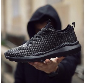 Anti-Slip Wear Resistant Braid Men Running Shoes Breathable Sports Sneaker