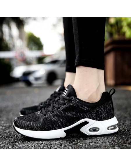 Casual Women Men Couples Outdoor Sport Knitted Air Cushion Sneaker Shoes