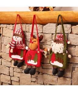 Creative new doll tote bag candy bag Christmas apple bag gift bag Santa style