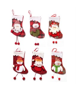 Christmas stockings children's gift bag gift bag Christmas tree decorations Santa Claus snowman small Christmas stockings new cloth snowman style