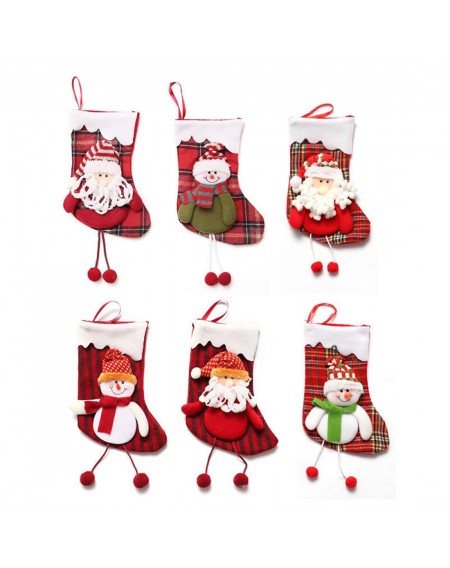 Christmas stockings children's gift bag gift bag Christmas tree decorations Santa Claus snowman small Christmas stockings new cloth snowman style