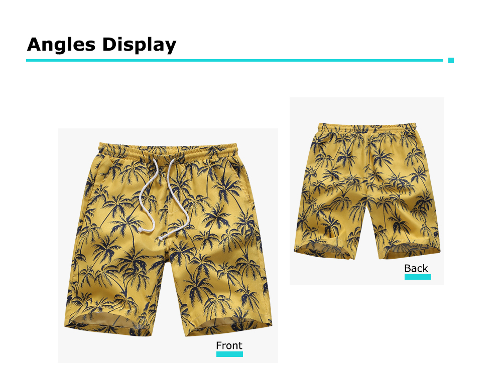 Hawaii Coconut Tree Print Board Shorts